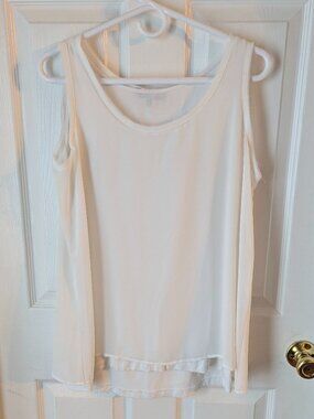 John mark layered tank top white ivory - M